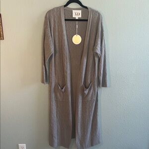 The Jetset Diaries Gray Cable Knit Cardigan